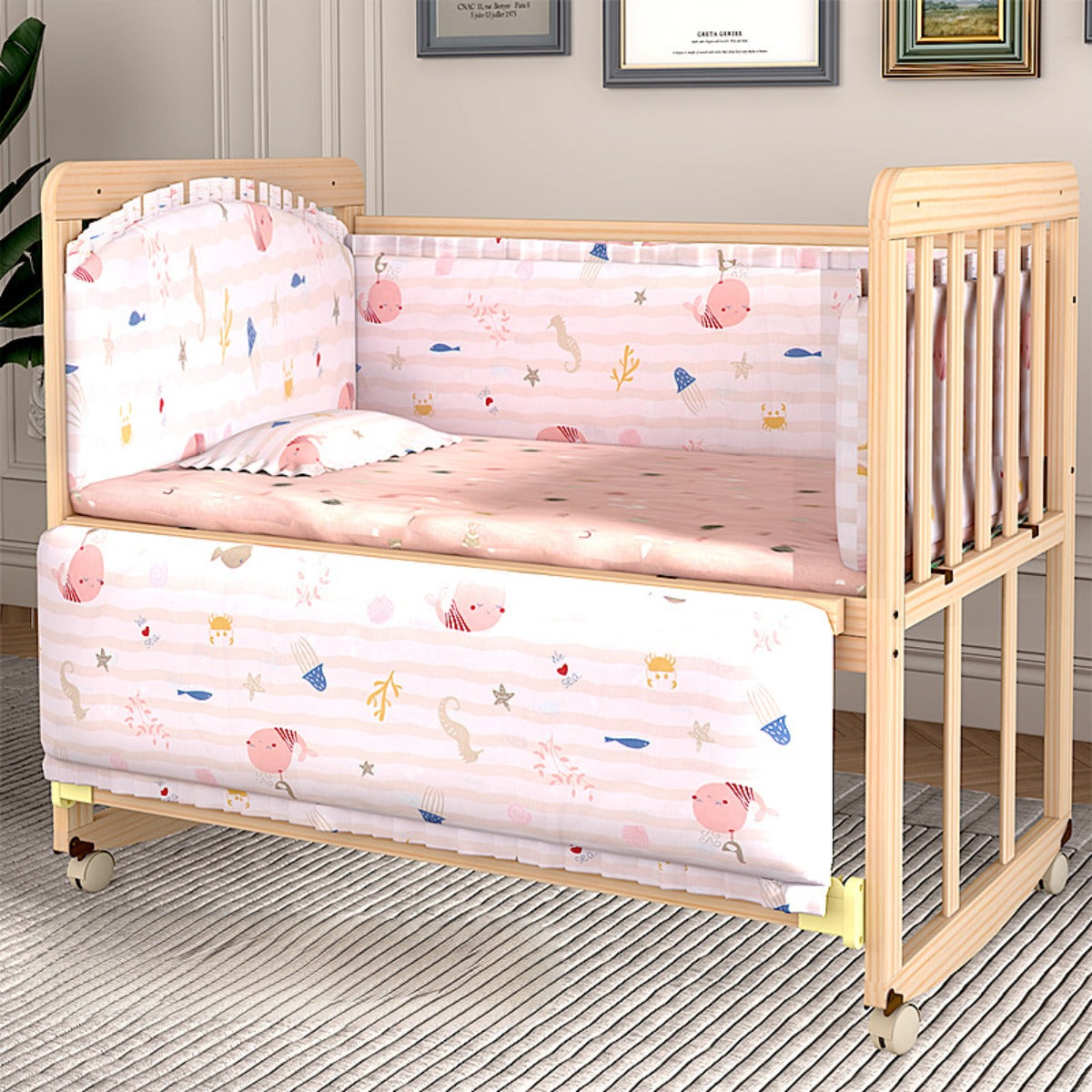 Cuna Multifuncional de Madera de Pino Importado (5 en 1) – Colecho y Escritorio