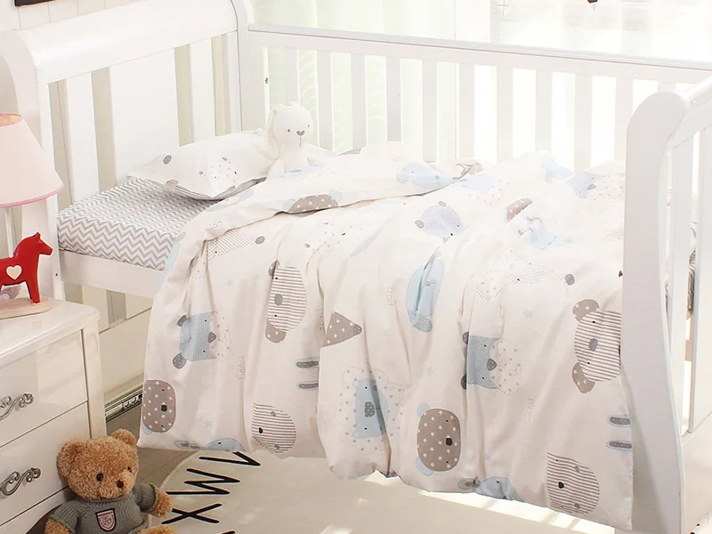 Set de Cama para Cuna Premium | Estampado Reactivo y Relleno de Seda