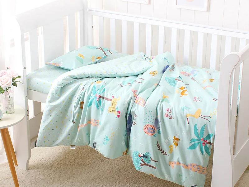 Set de Cama para Cuna Premium | Estampado Reactivo y Relleno de Seda