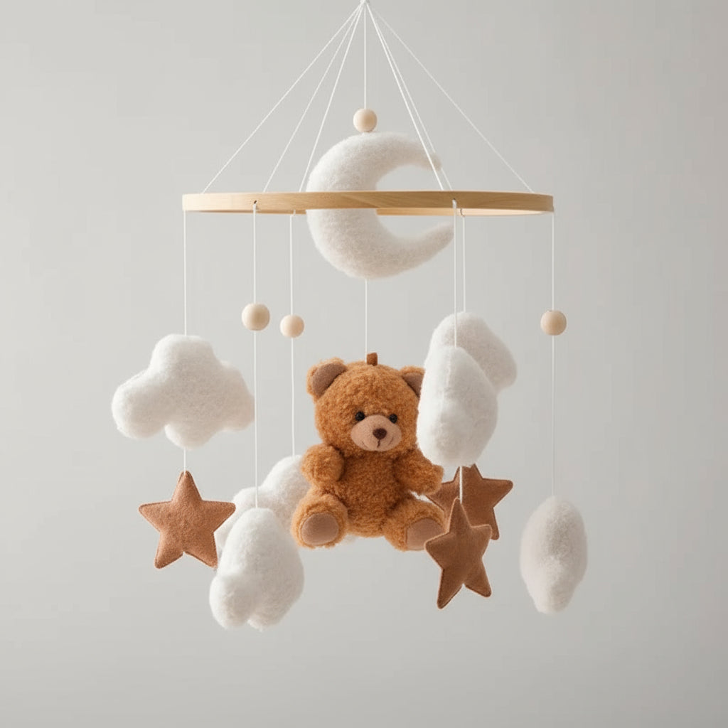 Movíl colgante de madera para cuna de 0 a 12 meses