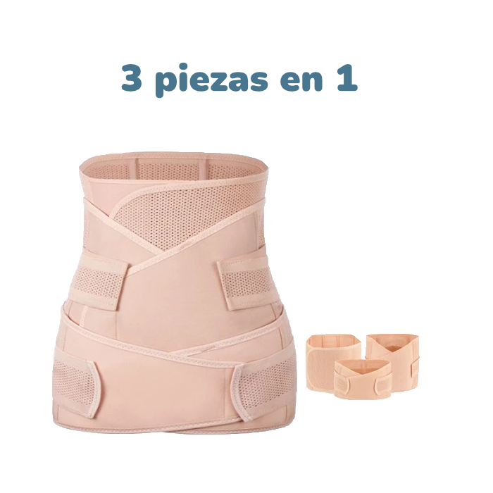 Banda de Soporte Posparto 3 en 1 | Faja Transpirable para Vientre, Cintura y Pelvis