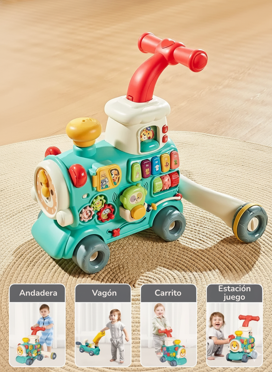 Andadera bebé Tren de Actividades Montessori y Centro de Aprendizaje Temprano – Primeros Pasos y Diversión Educativa