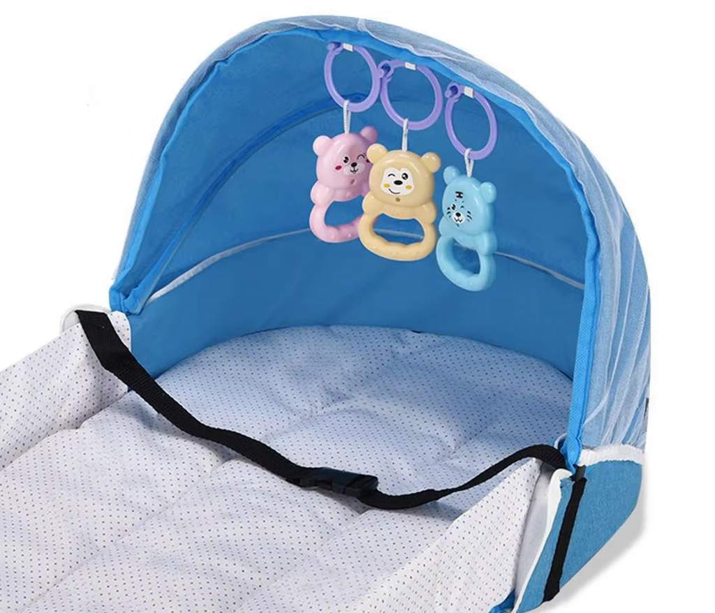 Nido Plegable con Malla Anti-Mosquitos | Cuna Portátil para Viajes y Hogar | Instalación Automática