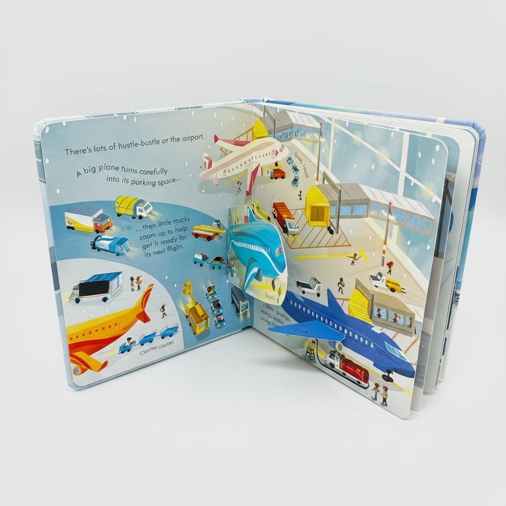Libro Pop-Up Interactivo Avión: ¡Aprende Inglés Jugando con Aventuras en Cada Página!