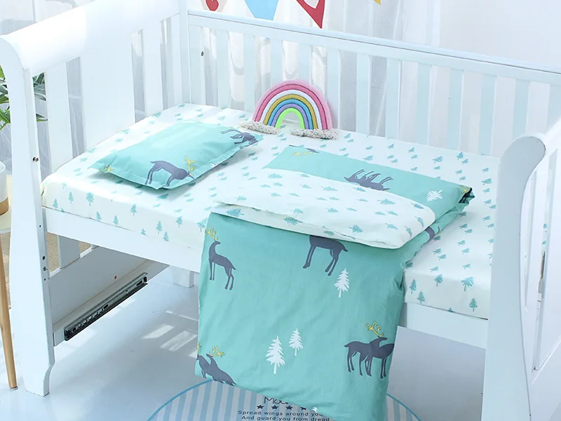 Set de Cama para Cuna Premium | Estampado Reactivo y Relleno de Seda