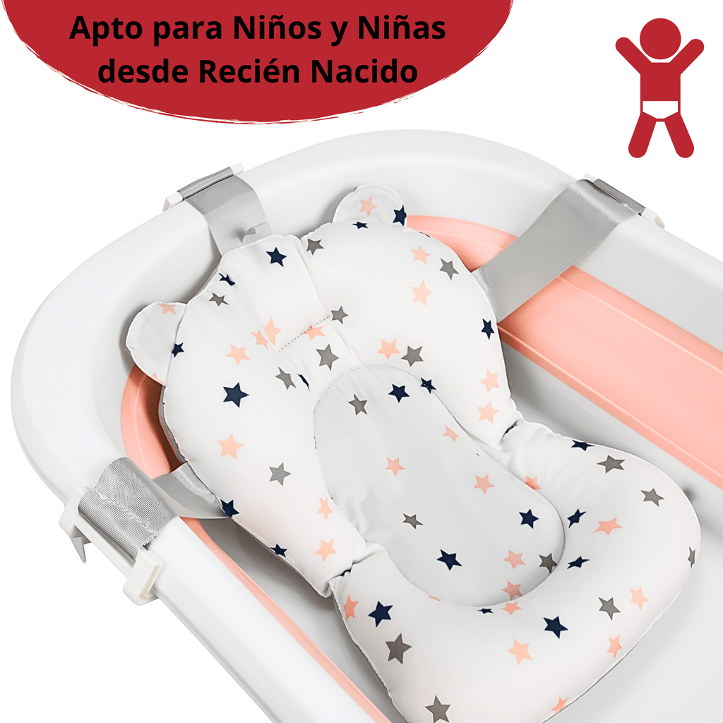 Bañera Plegable Portátil con Termómetro Integrado y Cojín (0-12 Meses)