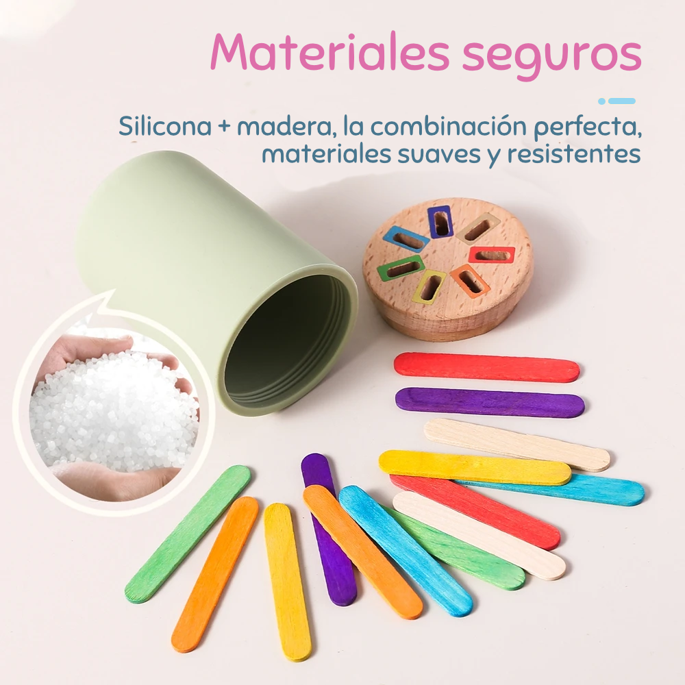 Set de Clasificación Montessori | Madera y Silicona para el Desarrollo Cognitivo