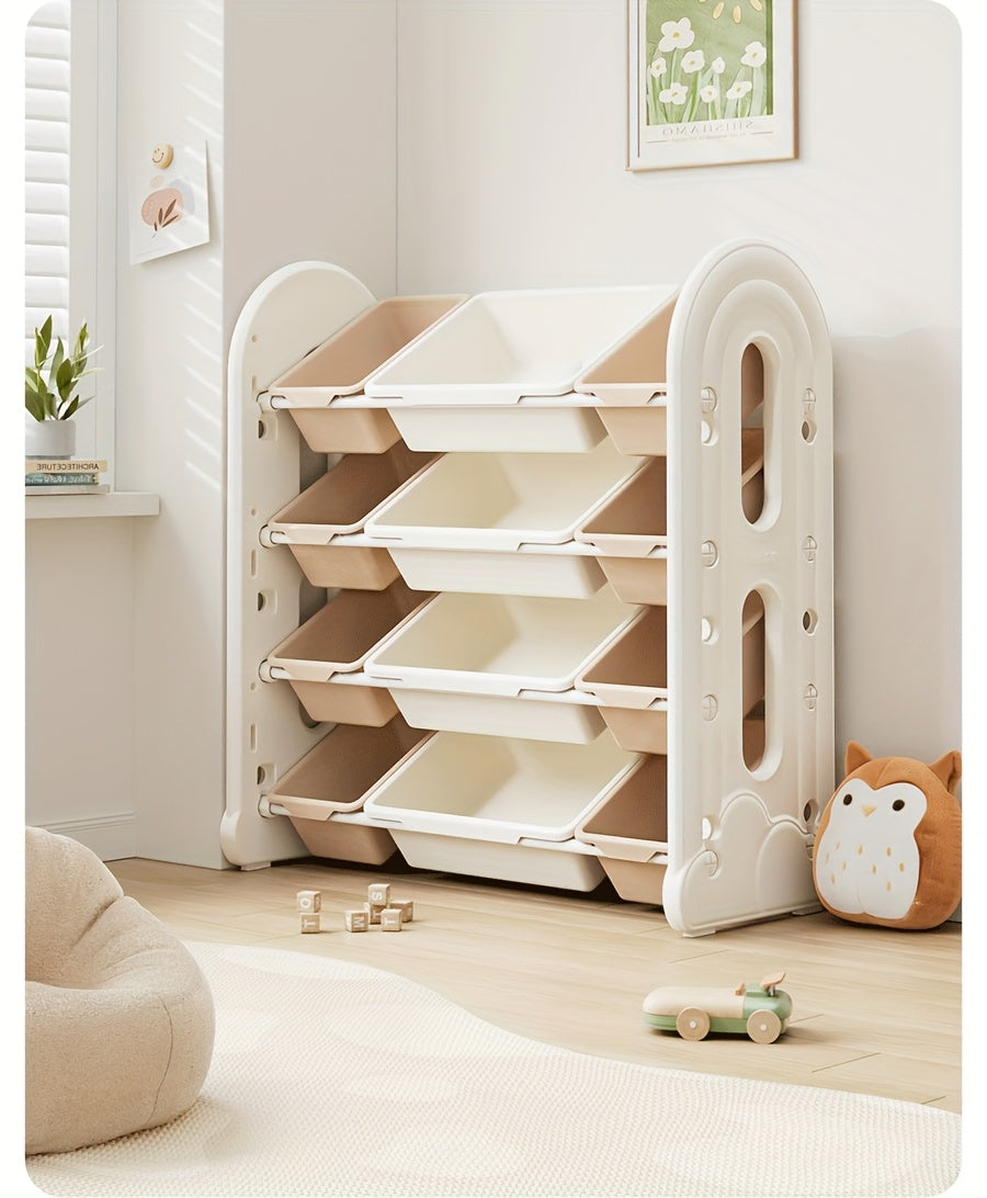 Estantería de Almacenamiento Extragrande de 4 Niveles con Diseño de Nubes