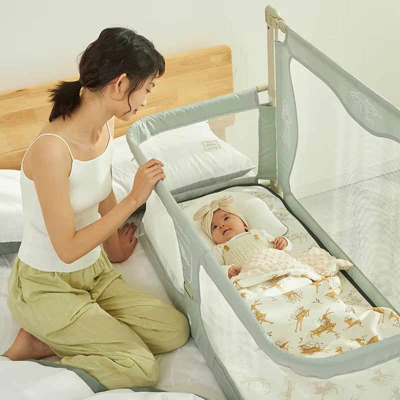 Barrera lateral retráctil y portátil para cama 3 en 1