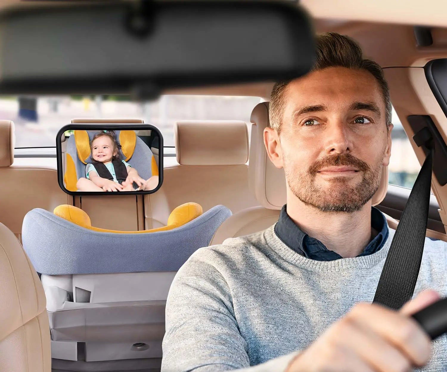 Espejo de Observación de bebé para Asiento de Coche (Diseño de Gancho y Clip)
