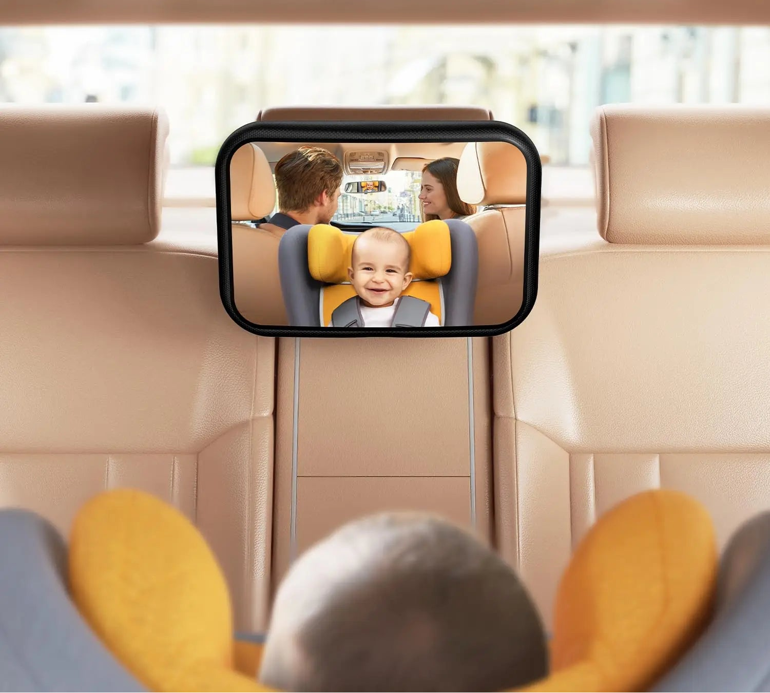 Espejo de Observación de bebé para Asiento de Coche (Diseño de Gancho y Clip)