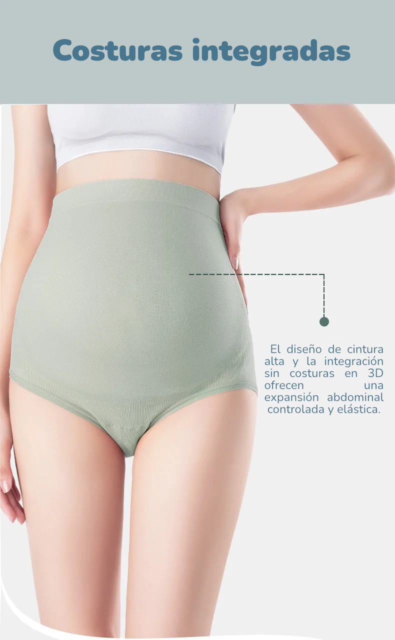 Set de 3 Bragas de Maternidad | Soporte de Cintura Alta, Compresión Elástica y Levanta Cadera 3D