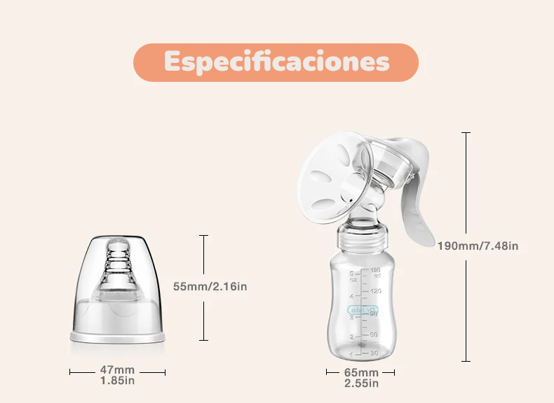 Extractor de Leche Manual MAMIJOY | Silicona Ergonómica, Succión Ajustable y Sin BPA