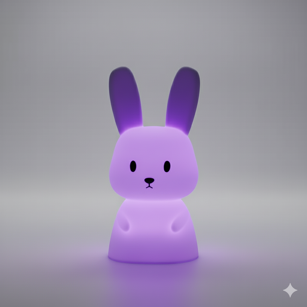 Lámpara LED de Conejo de Silicona | 7 Colores, Táctil y Recargable USB-C | 10 Horas de Luz