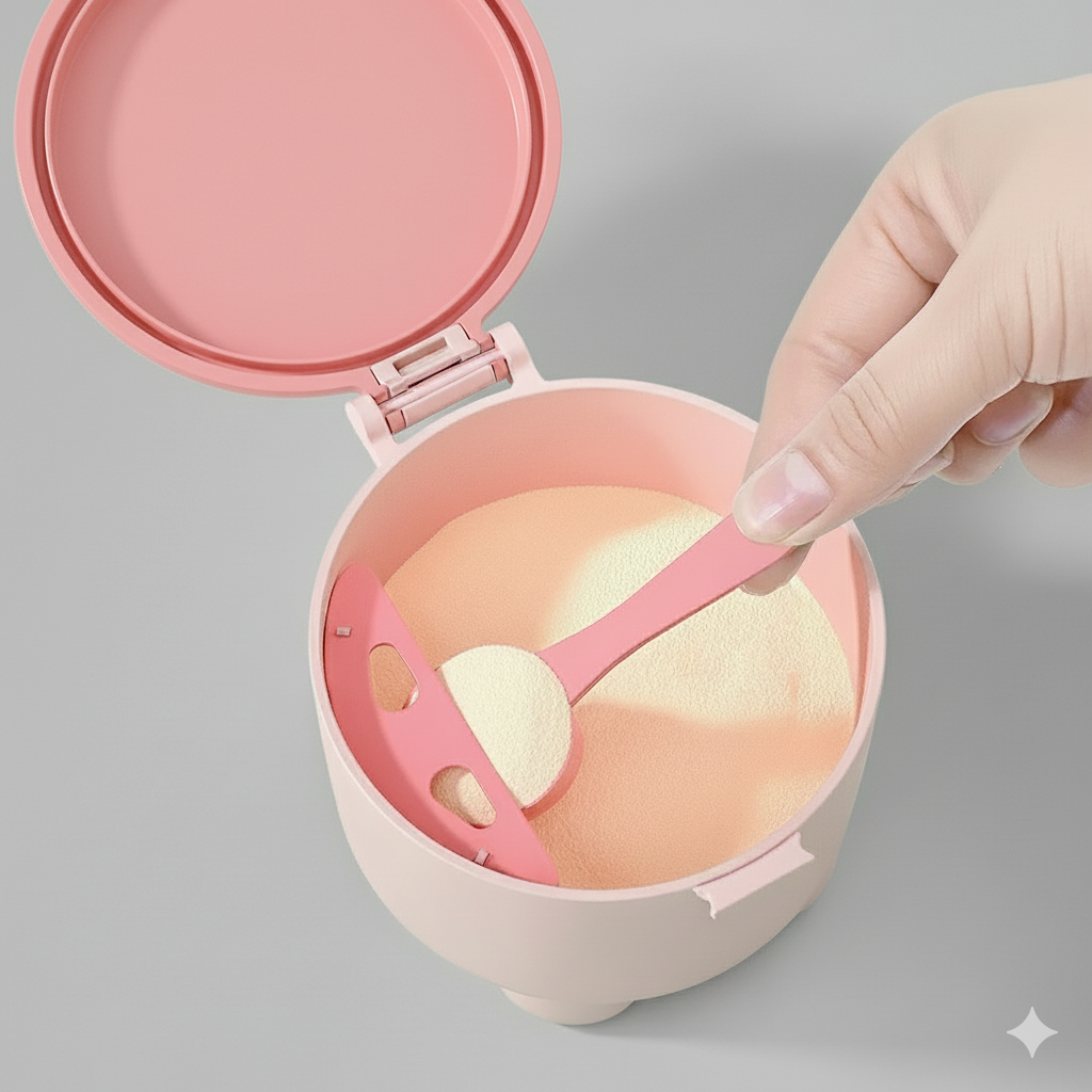 Dosificador de Fórmula Portátil con Cuchara y Nivelador | Higiene y Precisión