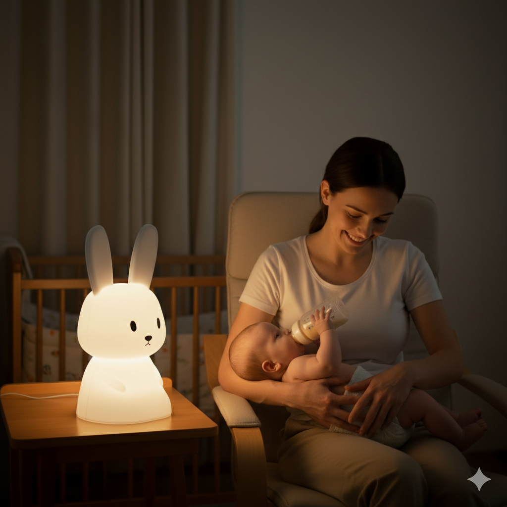 Lámpara LED de Conejo de Silicona | 7 Colores, Táctil y Recargable USB-C | 10 Horas de Luz