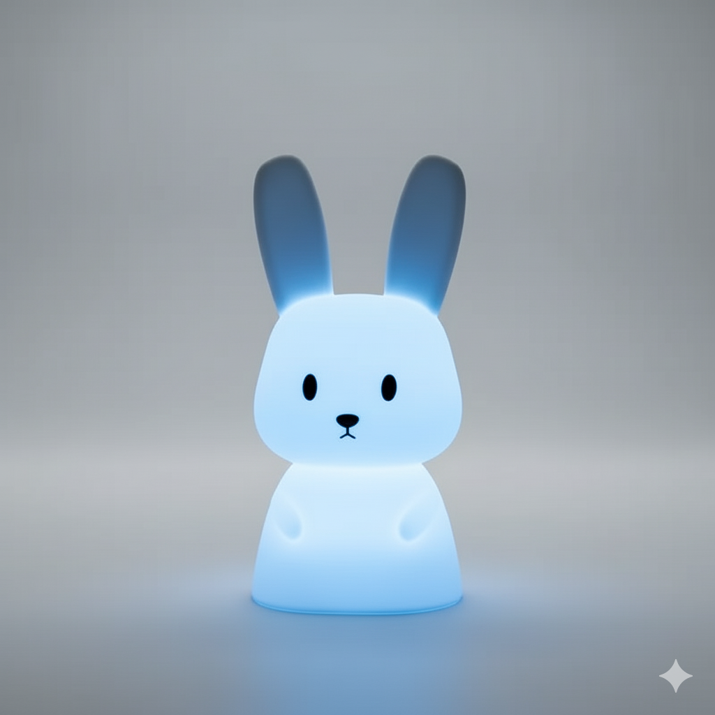 Lámpara LED de Conejo de Silicona | 7 Colores, Táctil y Recargable USB-C | 10 Horas de Luz