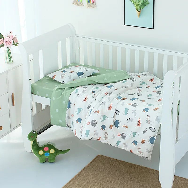 Set de Cama para Cuna Premium | Estampado Reactivo y Relleno de Seda