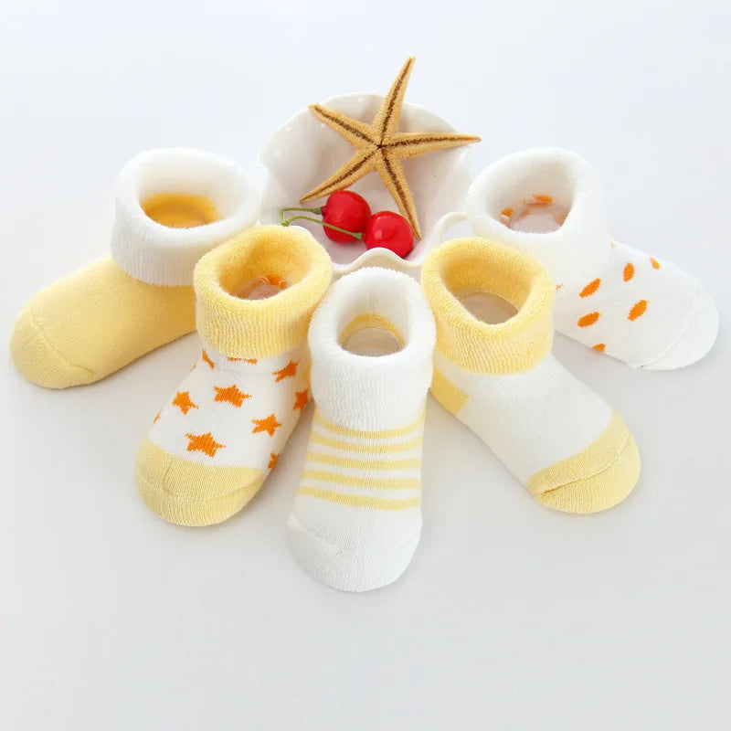 Pack 5 Pares de Calcetines de Felpa: Súper Cálidos para Bebés (0-24M)