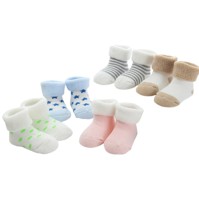 Pack 5 Pares de Calcetines de Felpa: Súper Cálidos para Bebés (0-24M)