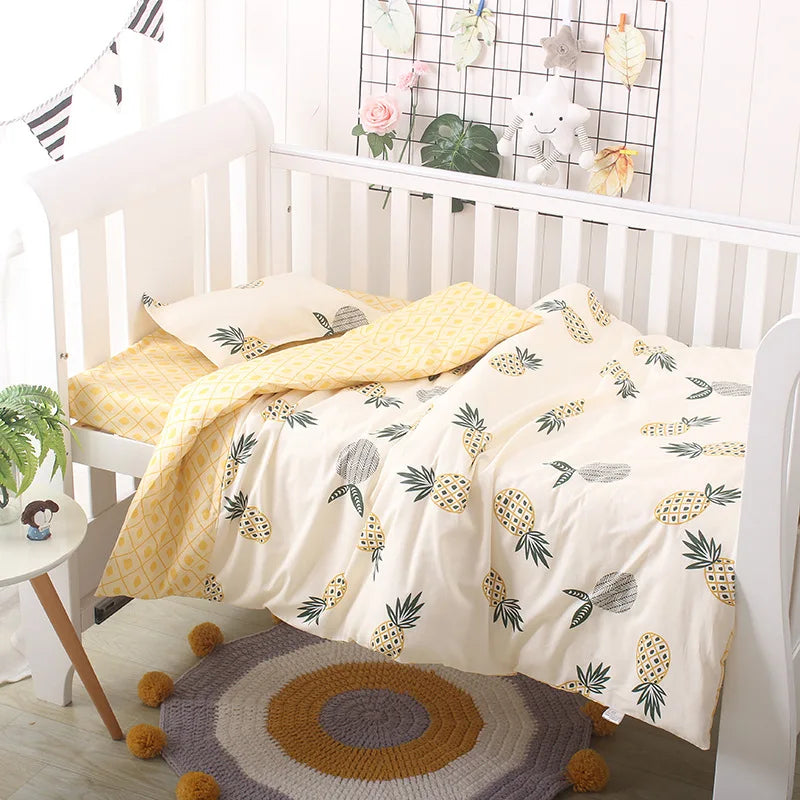 Set de Cama para Cuna Premium | Estampado Reactivo y Relleno de Seda