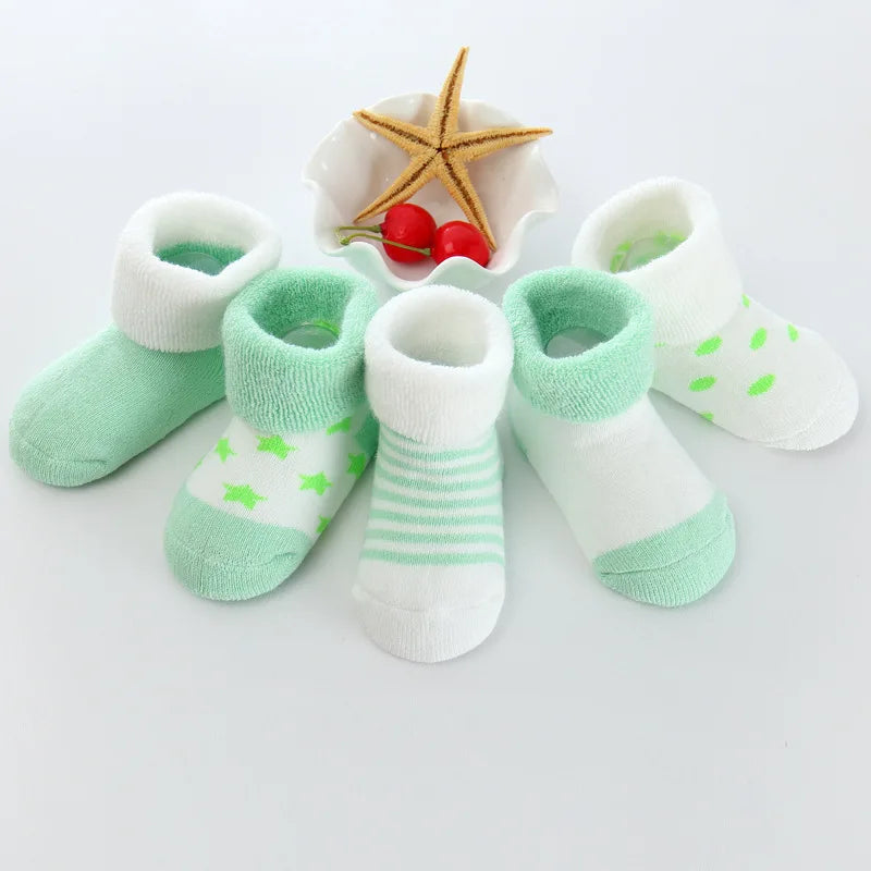 Pack 5 Pares de Calcetines de Felpa: Súper Cálidos para Bebés (0-24M)
