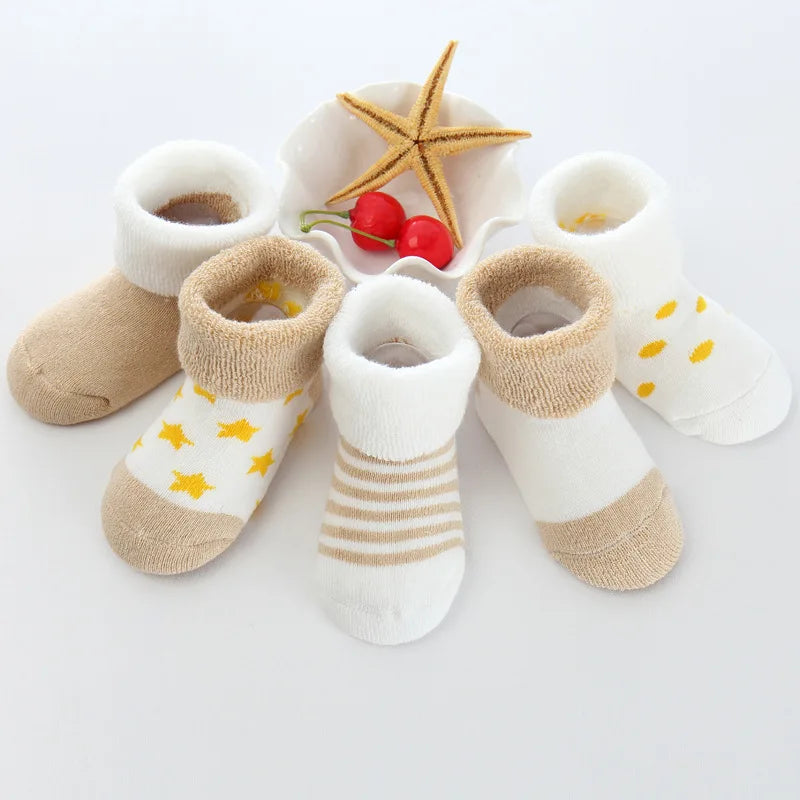 Pack 5 Pares de Calcetines de Felpa: Súper Cálidos para Bebés (0-24M)