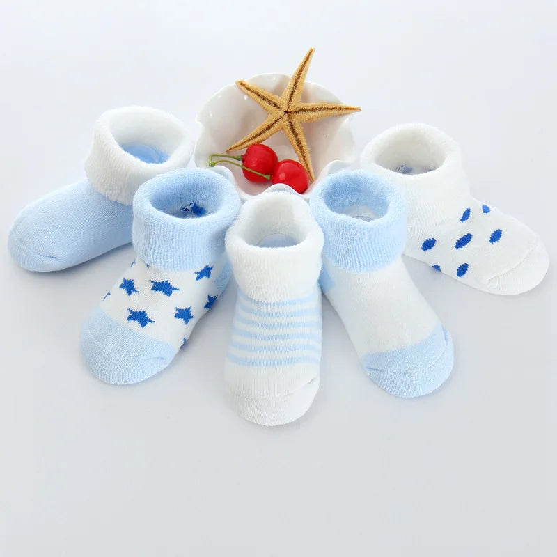 Pack 5 Pares de Calcetines de Felpa: Súper Cálidos para Bebés (0-24M)