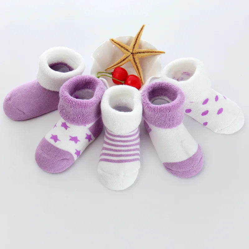 Pack 5 Pares de Calcetines de Felpa: Súper Cálidos para Bebés (0-24M)