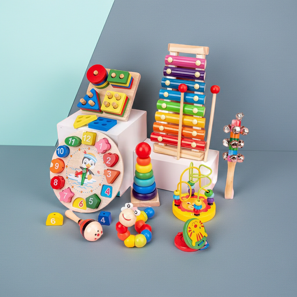 Juguetes de Madera Sensoriales | Estímulo Táctil y Motor Fino | Diseño Montessori