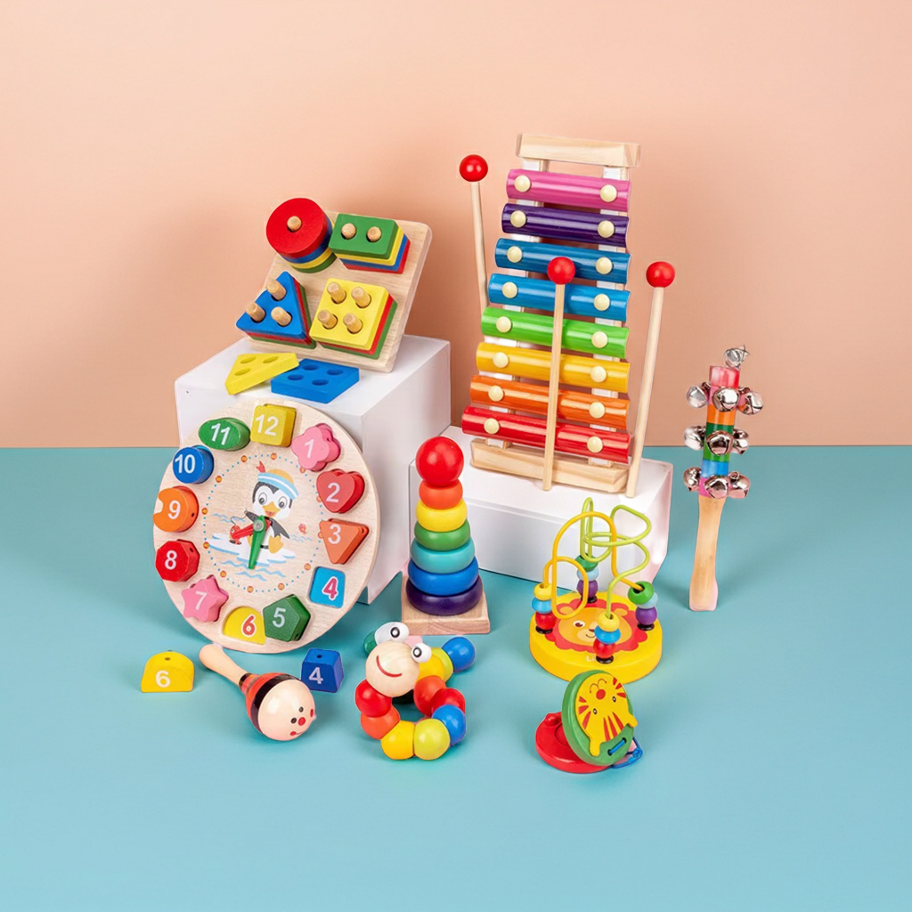 Juguetes de Madera Sensoriales | Estímulo Táctil y Motor Fino | Diseño Montessori