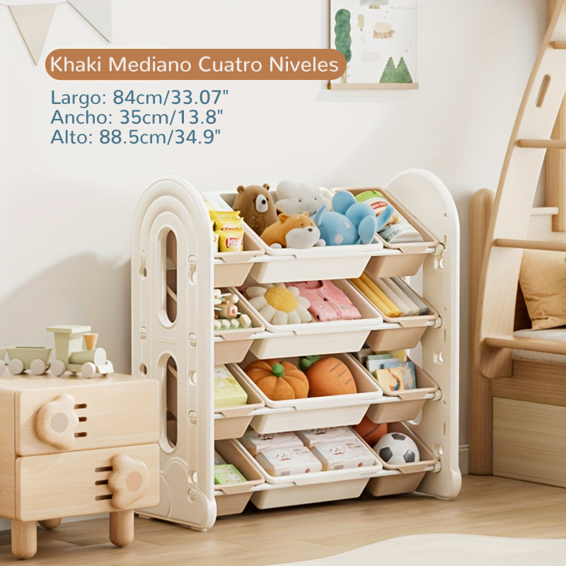 Estantería de Almacenamiento Extragrande de 4 Niveles con Diseño de Nubes