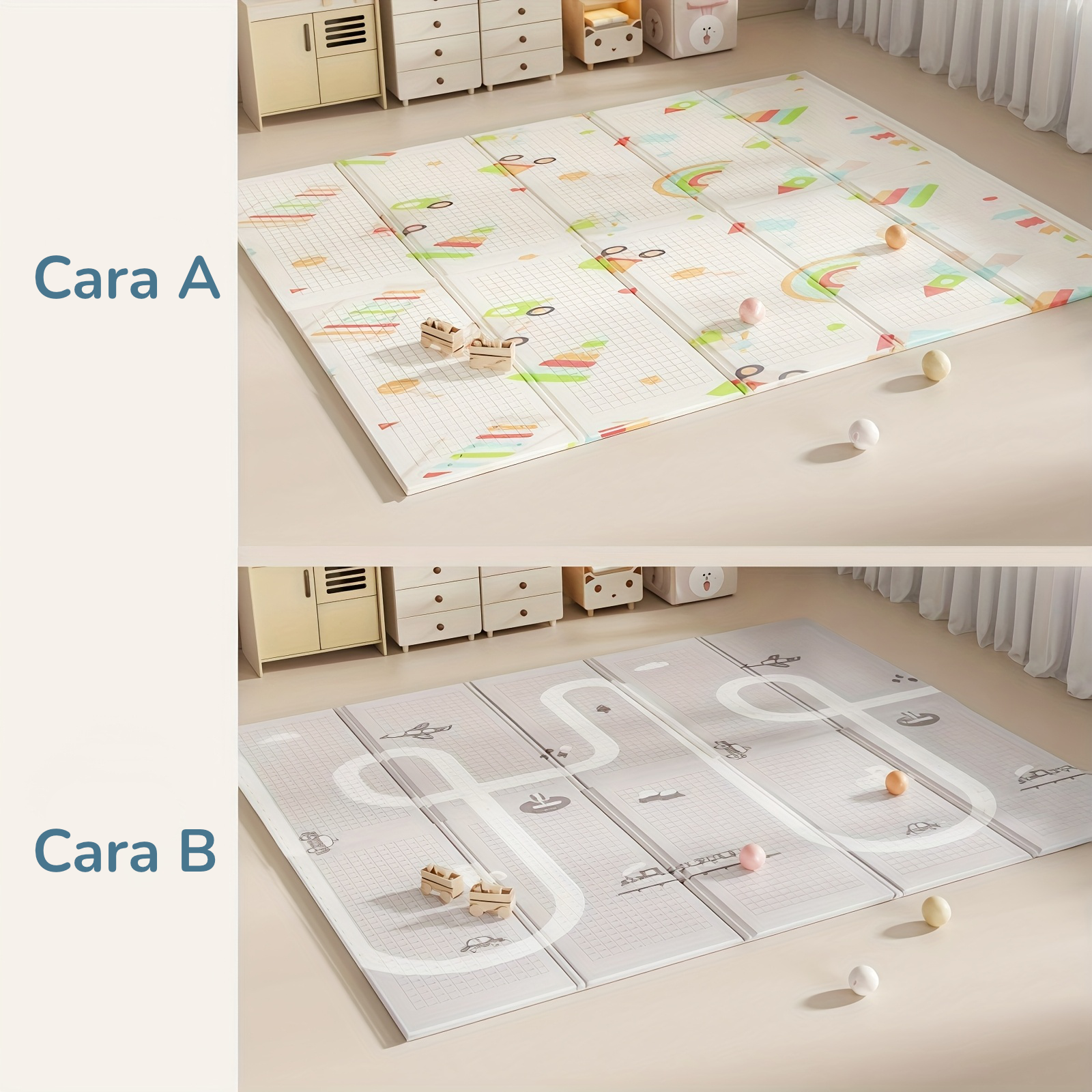 Colchoneta de Gateo Extragrande: Seguridad y Diversión Doble Cara