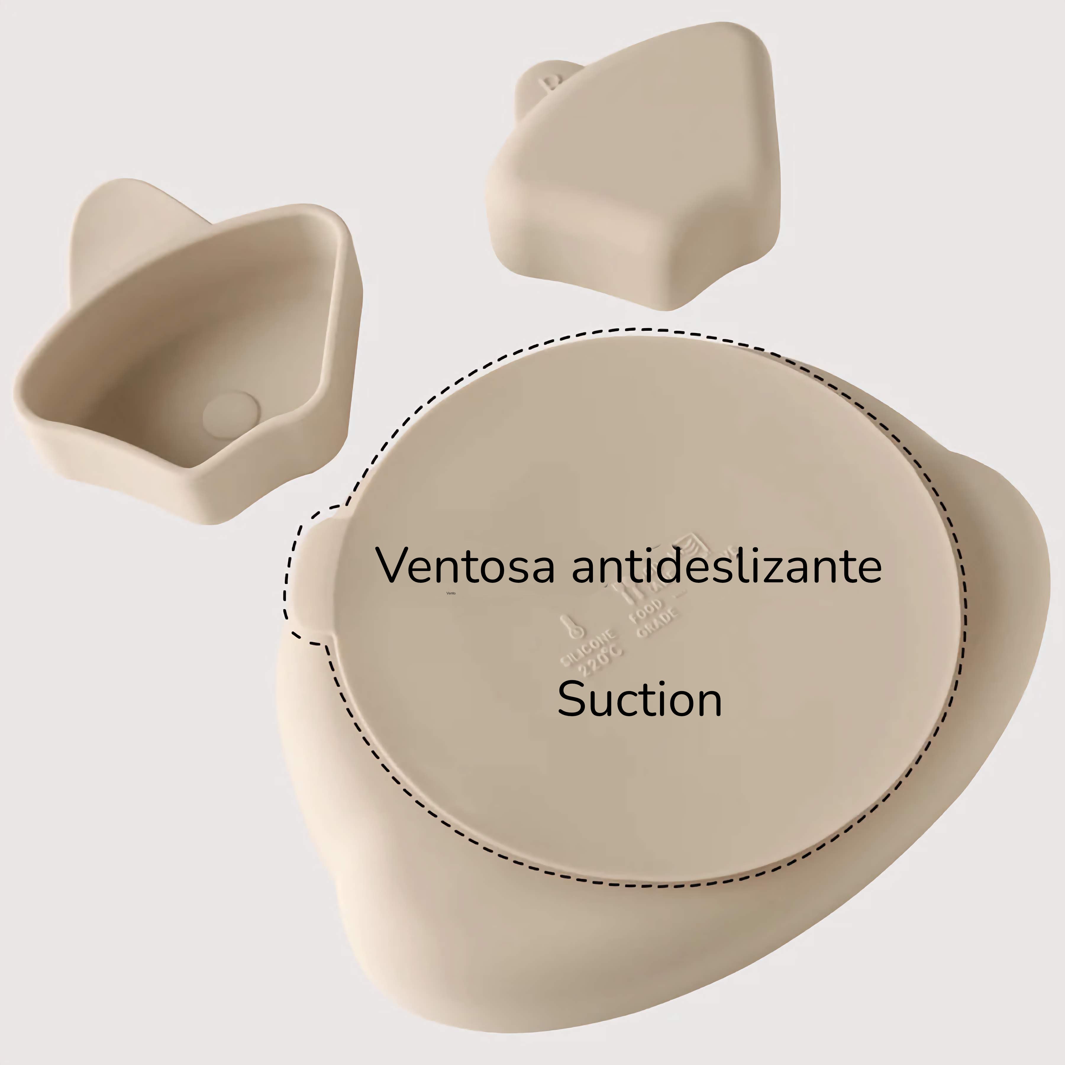 Plato de Silicona con Ventosa Antideslizante
