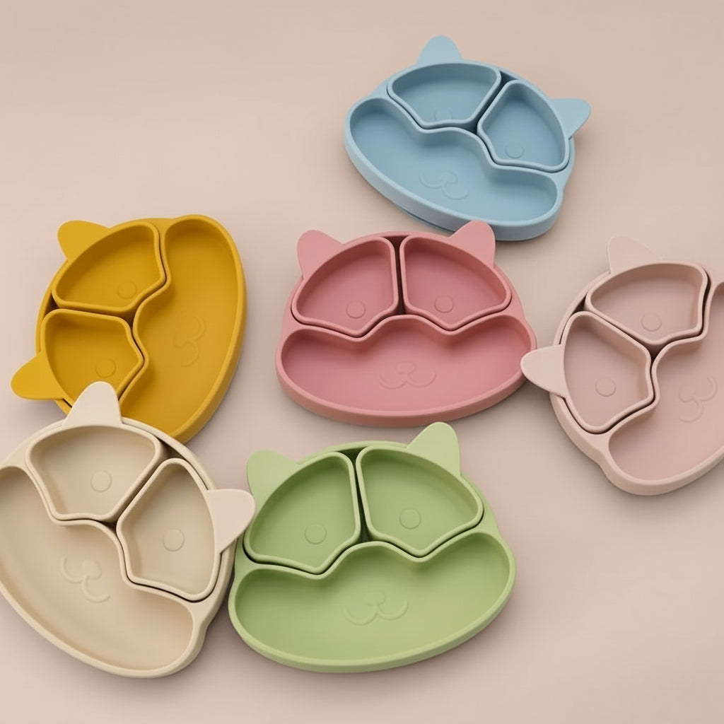 Plato de silicona con ventosa para bebé sin BPA's