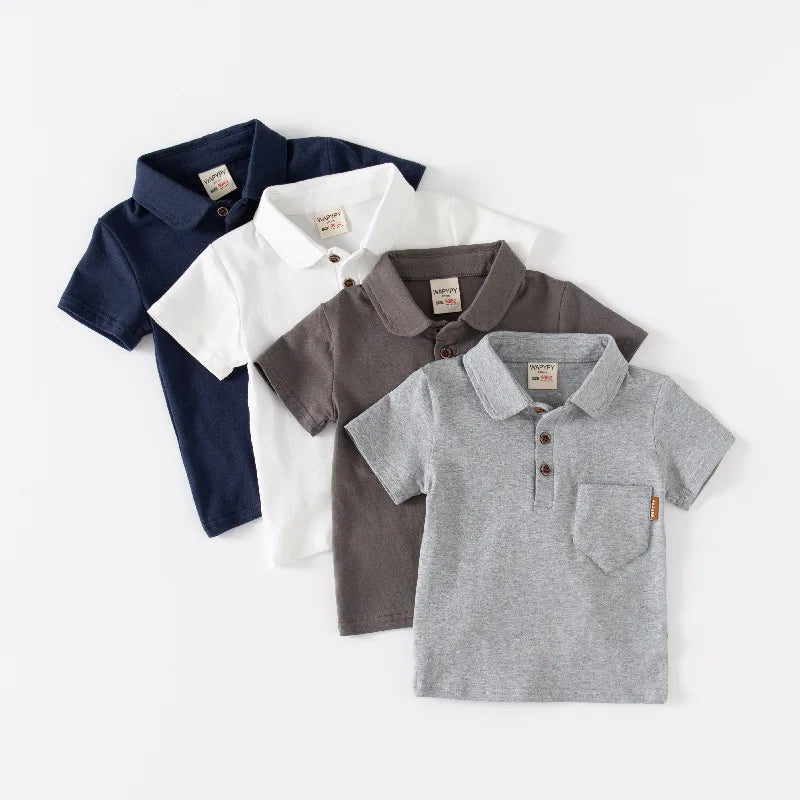 Playera Tipo Polo para Niño | Cuello Clásico y Bolsillo (12 Meses a 7 Años)