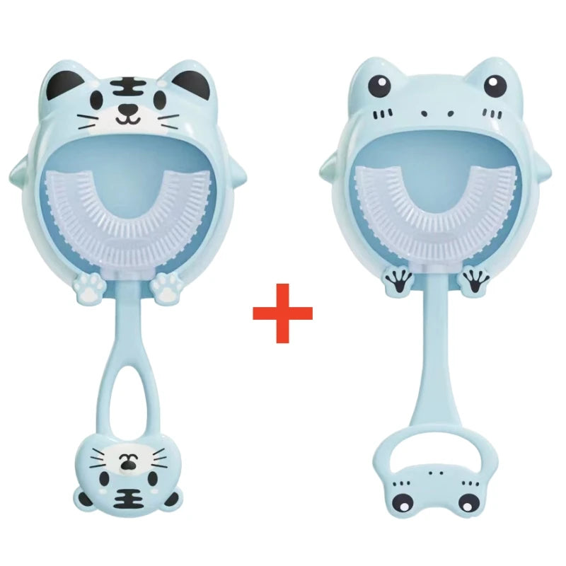 Cepillo de Dientes en U 360° para Niños: Silicona Suave y Limpieza Integral (2-12 Años)