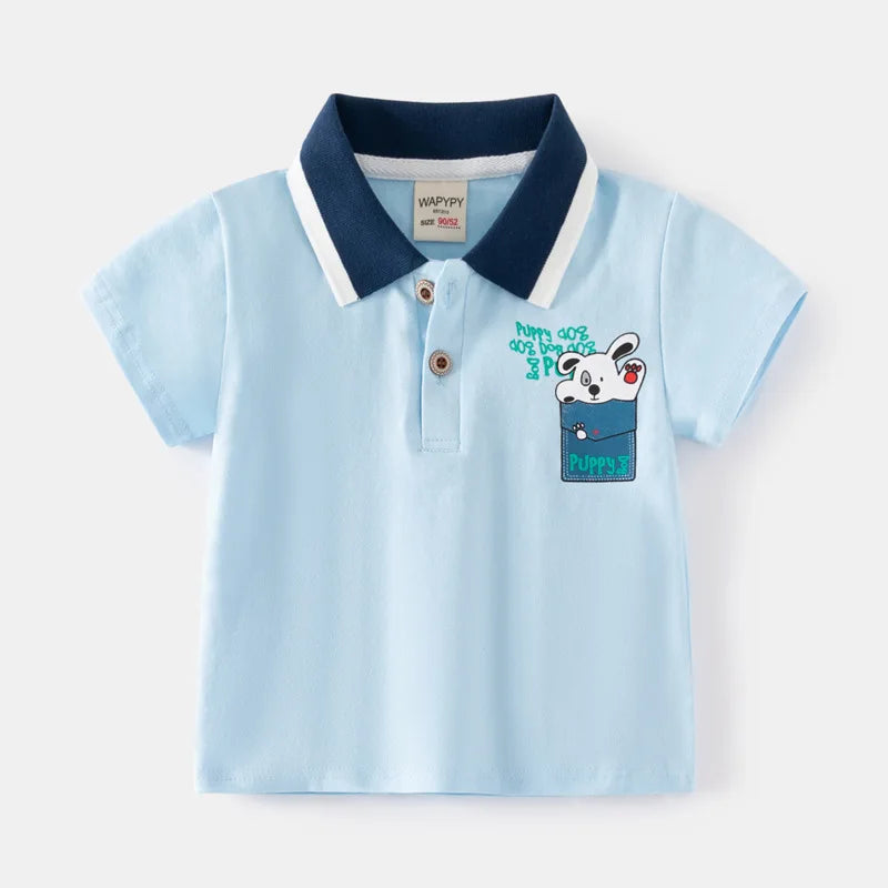 Playera Tipo Polo para Niño | Cuello Clásico y Bolsillo (12 Meses a 7 Años)