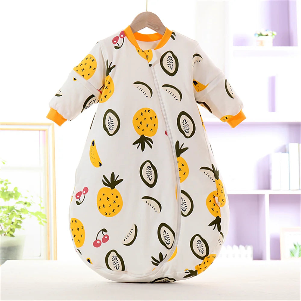 Saco de Dormir de Algodón (Grado Térmico 2.5): Mangas Largas Anti-Patadas (0-3 Años)