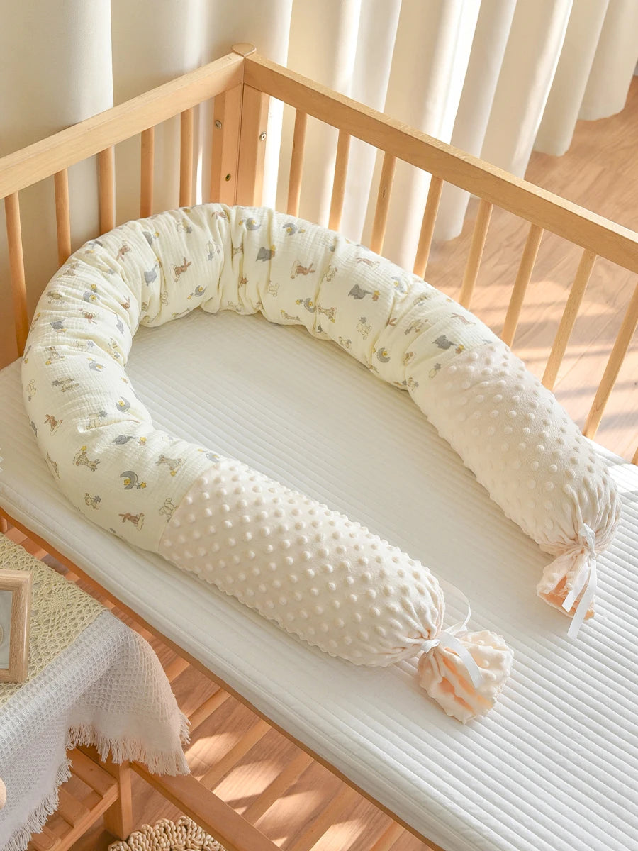 Protector de Cuna Tipo Cilindro Clase A: Almohada Multifuncional y Protector de Barandilla