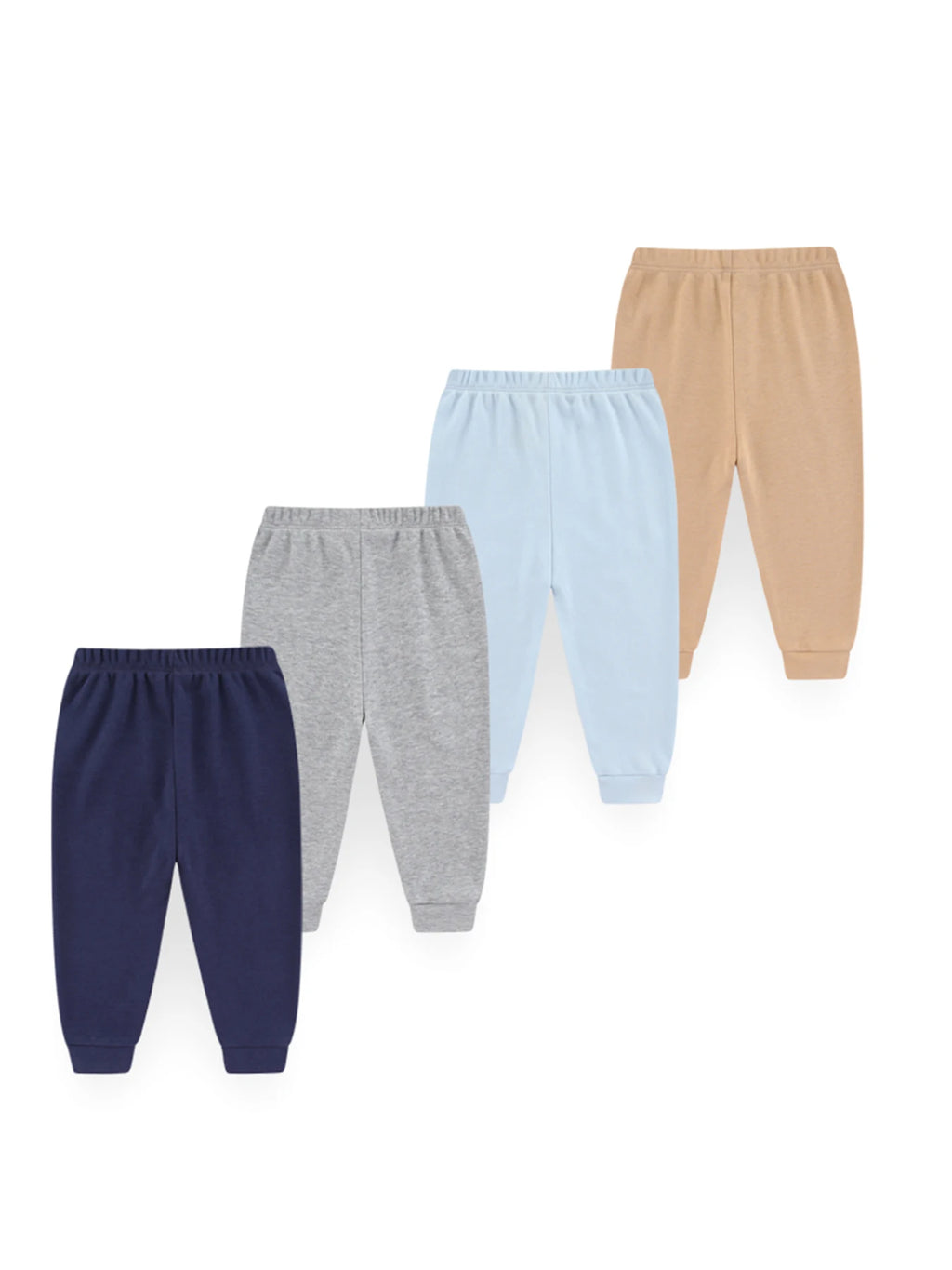 Set de 4 Pantalones de Algodón 100% (Unisex) - Color Sólido para Todas las Estaciones