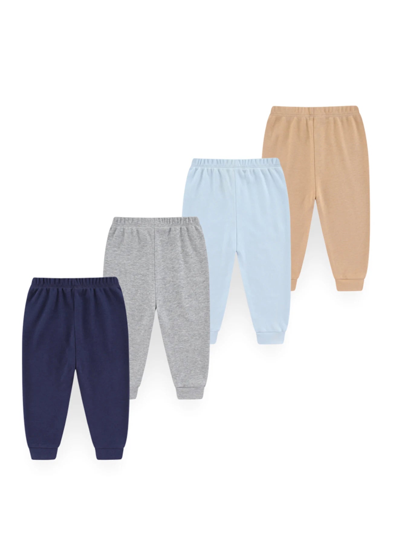 Set de 4 Pantalones de Algodón 100% (Unisex) - Color Sólido para Todas las Estaciones