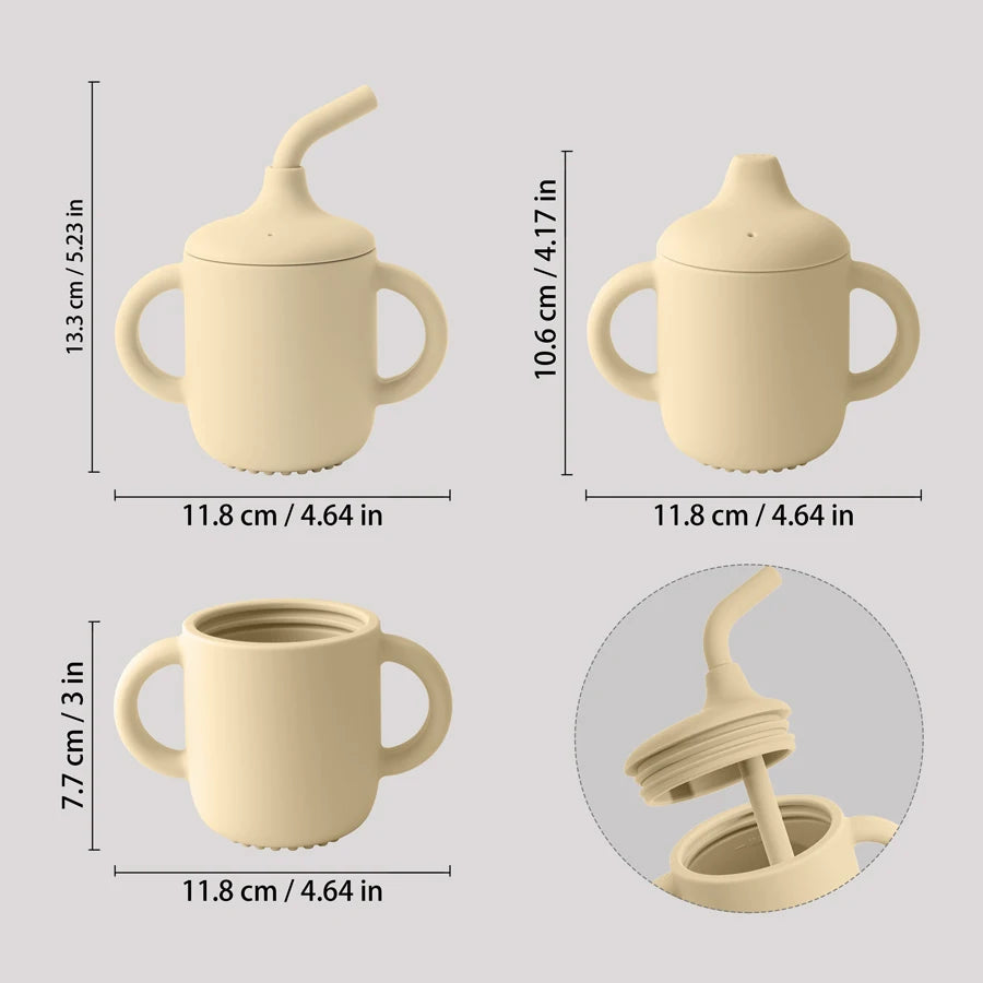 Taza Silicona con popote y tapa