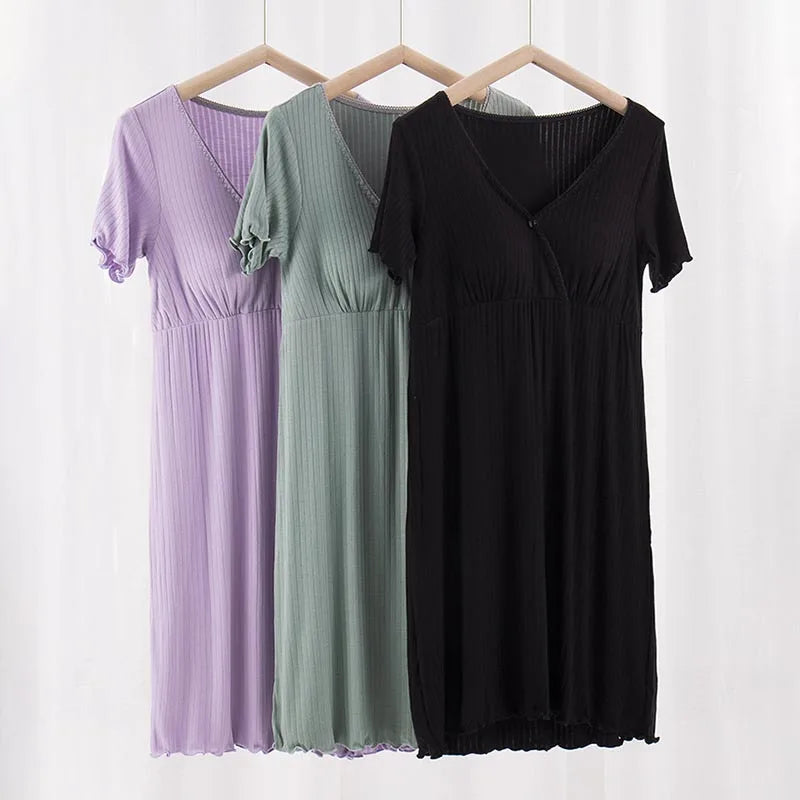 Camisón Modal de Lactancia: Elegancia y Confort Ajustable