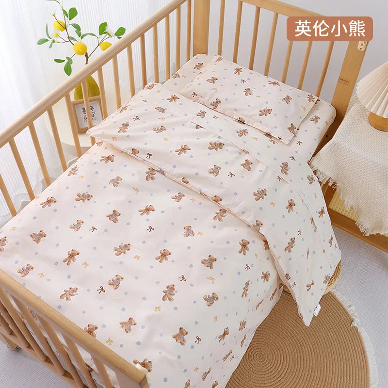 Set de Cama para Cuna Premium | Estampado Reactivo y Relleno de Seda