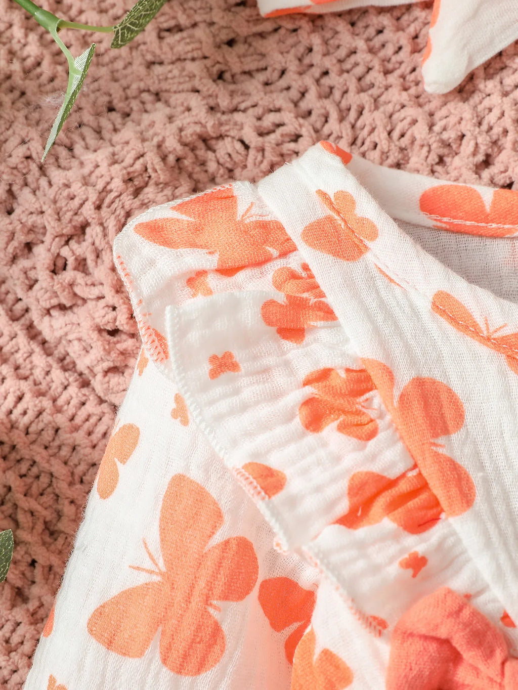 Mameluco de niña diseño Floral (0-6M): Comodidad 100% Algodón y Diadema a Juego