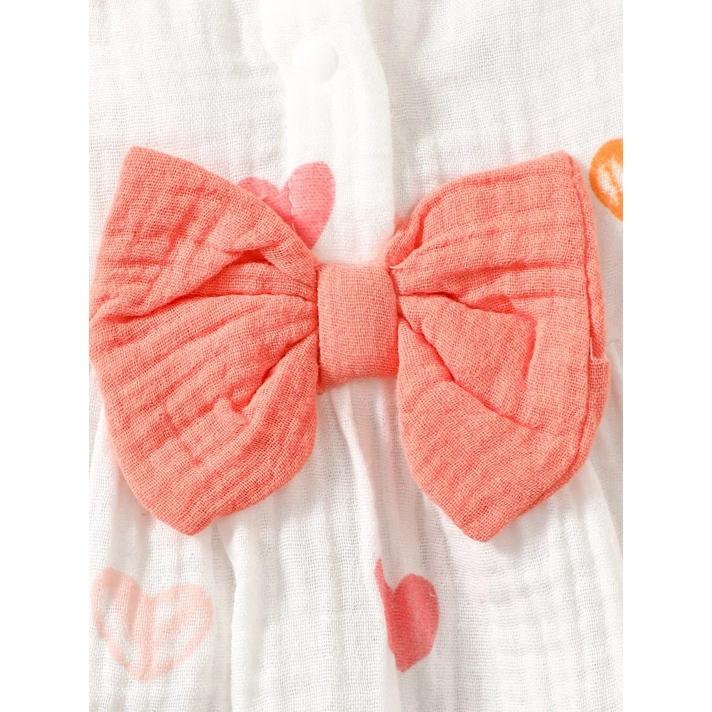 Conjunto de Vestido y Gorro de Verano: Frescura y Amor para Bebé Niña (0-9M)