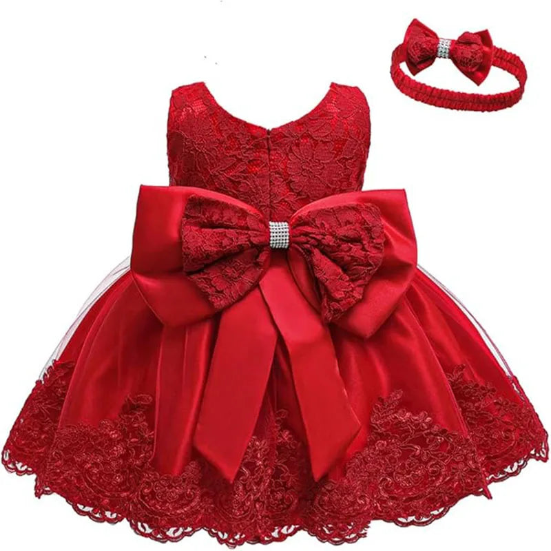 Vestido de Princesa Rojo para Bebé:  Navidad y Fiesta