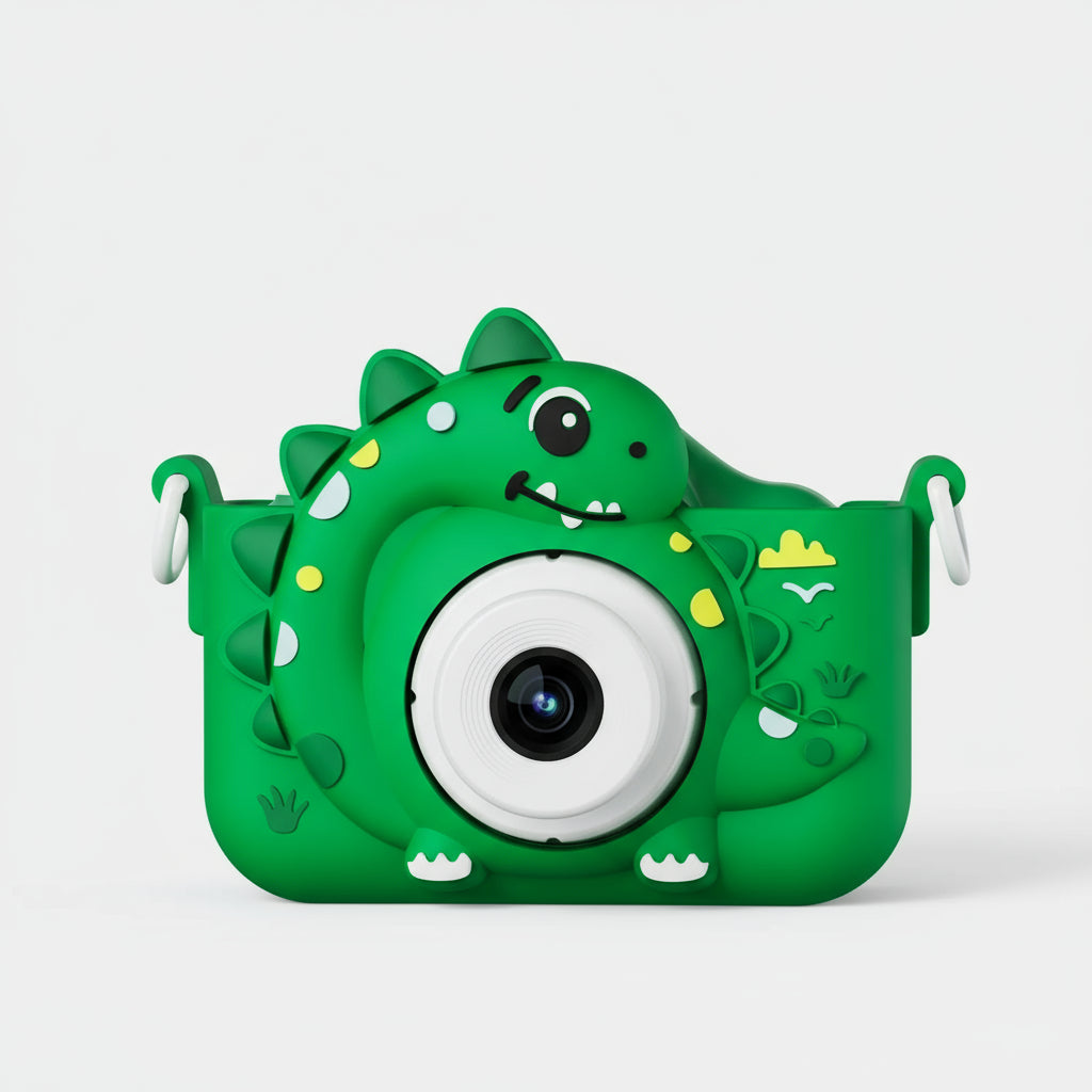 Cámara Digital HD 1080P para Niños | Diseño de Dinosaurio, Doble Cámara, 32GB Incluidos