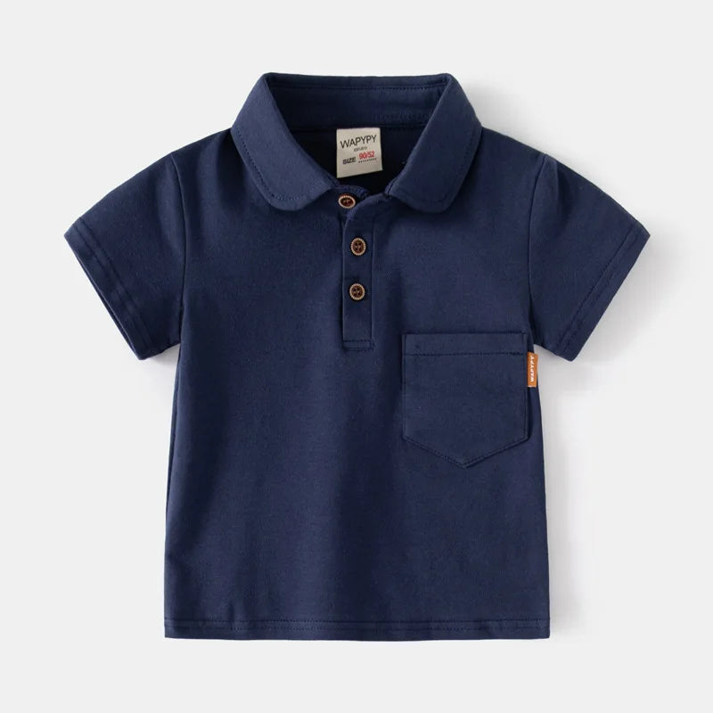 Playera Tipo Polo para Niño | Cuello Clásico y Bolsillo (12 Meses a 7 Años)